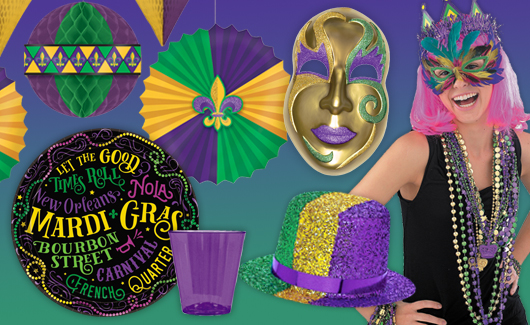 Mardi Gras Cloths Party Supplies Jubilant Iron on Patches for